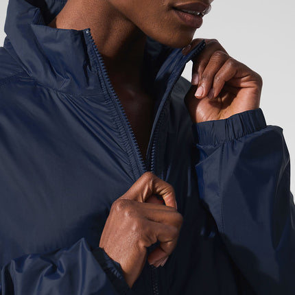 alo Women's Latitude Light Weight 1/2 Zip Pullover Jacket - Navy