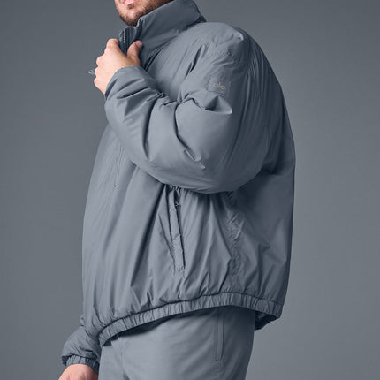 alo Men's Latitude Light Weight 1/2 Zip Pullover Jacket - Steel Grey