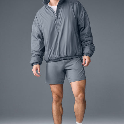 alo Men's Latitude Light Weight 1/2 Zip Pullover Jacket - Steel Grey