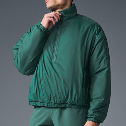 alo Men's Latitude Light Weight 1/2 Zip Pullover Jacket - Winter Ivy