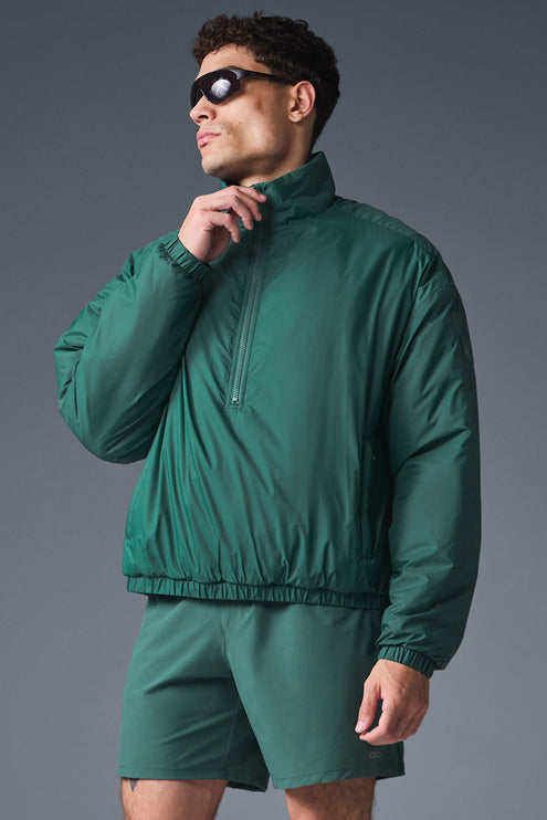alo Men's Latitude Light Weight 1/2 Zip Pullover Jacket - Winter Ivy