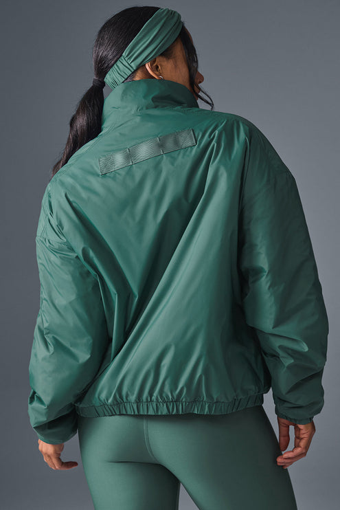 alo Women's Latitude Light Weight 1/2 Zip Pullover Jacket - Winter Ivy