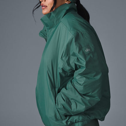 alo Women's Latitude Light Weight 1/2 Zip Pullover Jacket - Winter Ivy