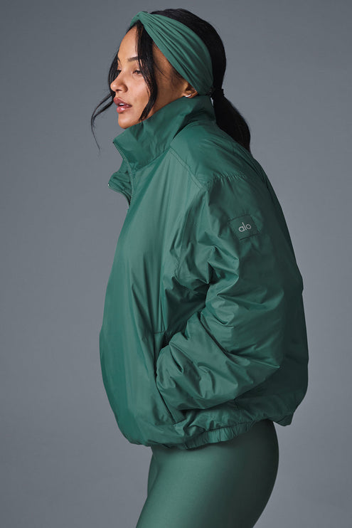alo Women's Latitude Light Weight 1/2 Zip Pullover Jacket - Winter Ivy