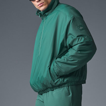 alo Men's Latitude Light Weight 1/2 Zip Pullover Jacket - Winter Ivy