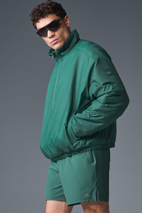 alo Men's Latitude Light Weight 1/2 Zip Pullover Jacket - Winter Ivy