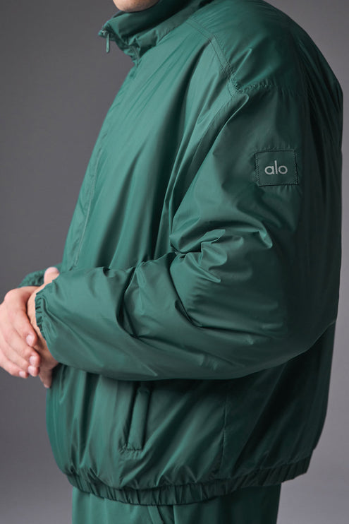 alo Men's Latitude Light Weight 1/2 Zip Pullover Jacket - Winter Ivy