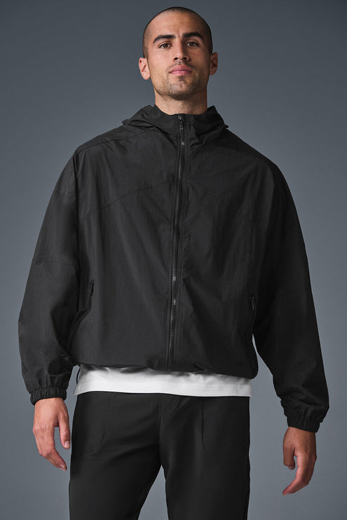 alo Men's Vantage Nylon Ripstop Track Jacket - Black