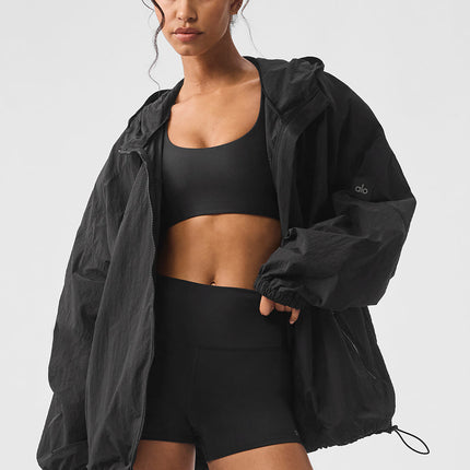 alo Women's Vantage Nylon Ripstop Track Jacket - Black