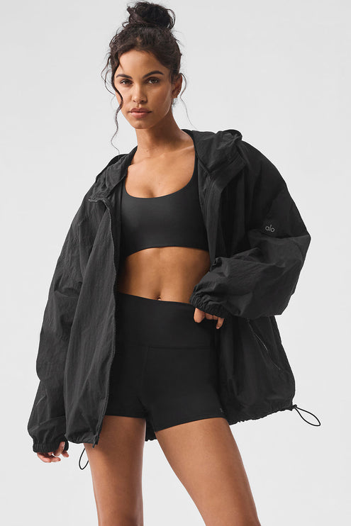 alo Women's Vantage Nylon Ripstop Track Jacket - Black