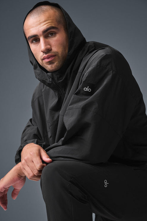 alo Men's Vantage Nylon Ripstop Track Jacket - Black