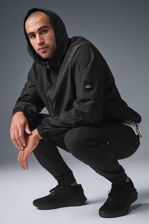 alo Men's Vantage Nylon Ripstop Track Jacket - Black
