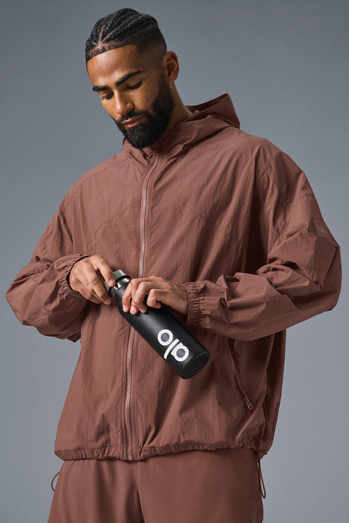 alo Men's Vantage Nylon Ripstop Track Jacket - Chestnut
