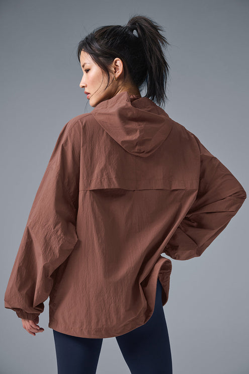 alo Women's Vantage Nylon Ripstop Track Jacket - Chestnut