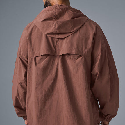 alo Men's Vantage Nylon Ripstop Track Jacket - Chestnut