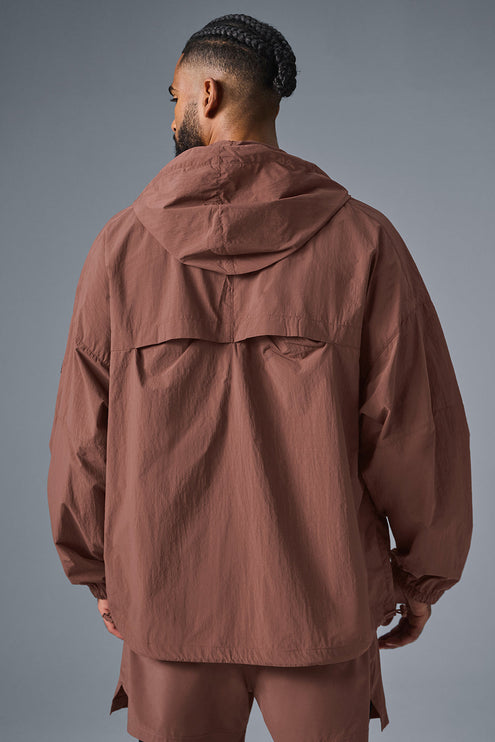 alo Men's Vantage Nylon Ripstop Track Jacket - Chestnut