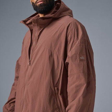 alo Men's Vantage Nylon Ripstop Track Jacket - Chestnut