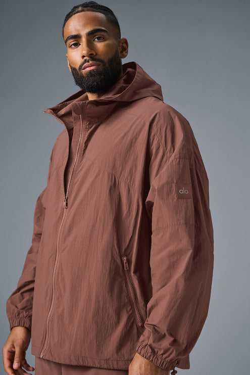 alo Men's Vantage Nylon Ripstop Track Jacket - Chestnut