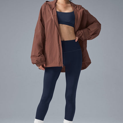 alo Women's Vantage Nylon Ripstop Track Jacket - Chestnut