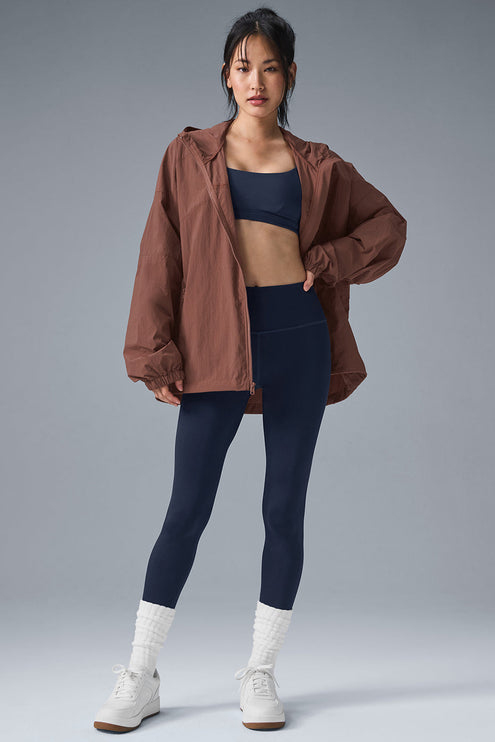 alo Women's Vantage Nylon Ripstop Track Jacket - Chestnut