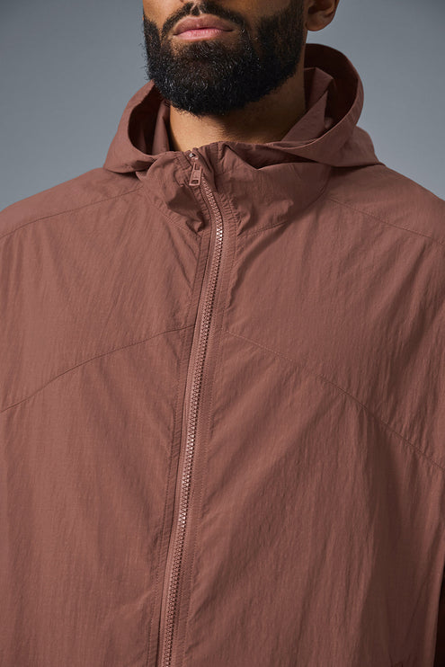 alo Men's Vantage Nylon Ripstop Track Jacket - Chestnut