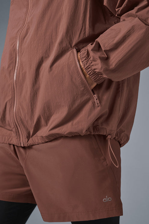 alo Men's Vantage Nylon Ripstop Track Jacket - Chestnut