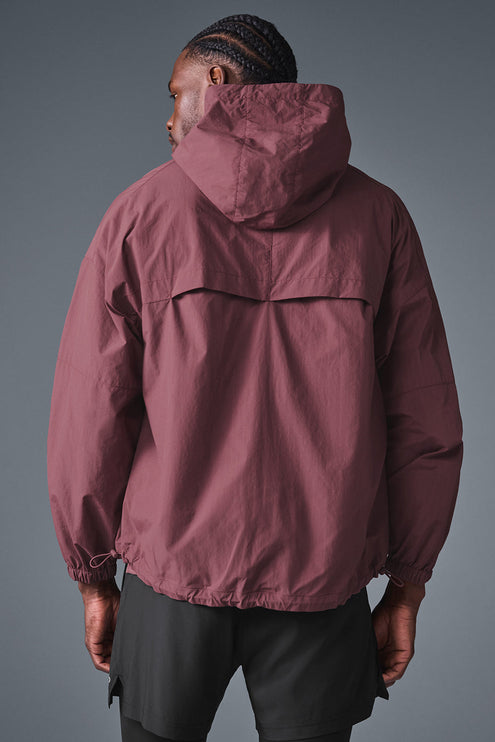 alo Men's Vantage Nylon Ripstop Track Jacket - Burgundy Truffle