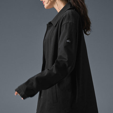 alo Women's Edition Sueded Jacket - Black