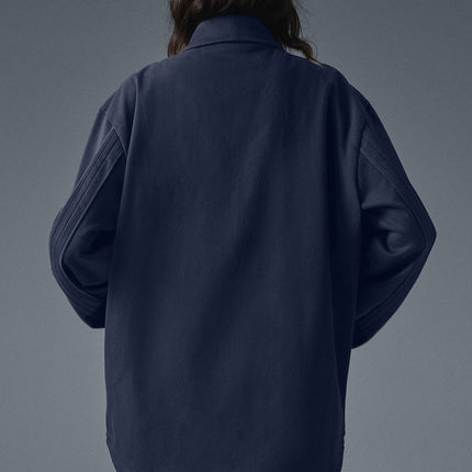 alo Women's Edition Sueded Jacket - Navy