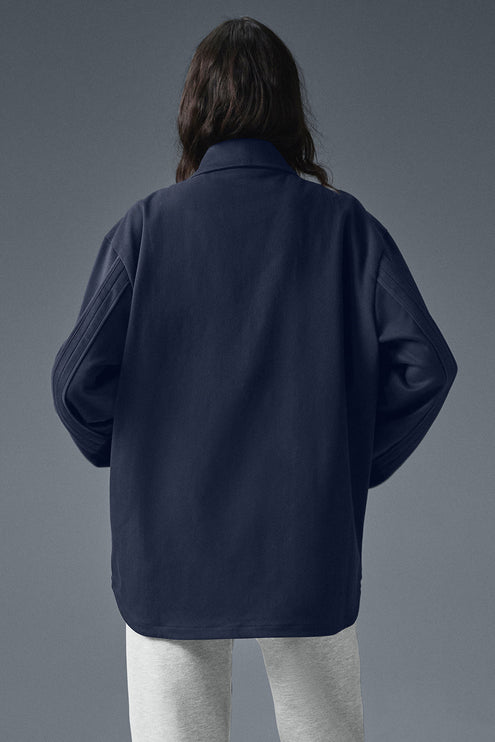 alo Women's Edition Sueded Jacket - Navy