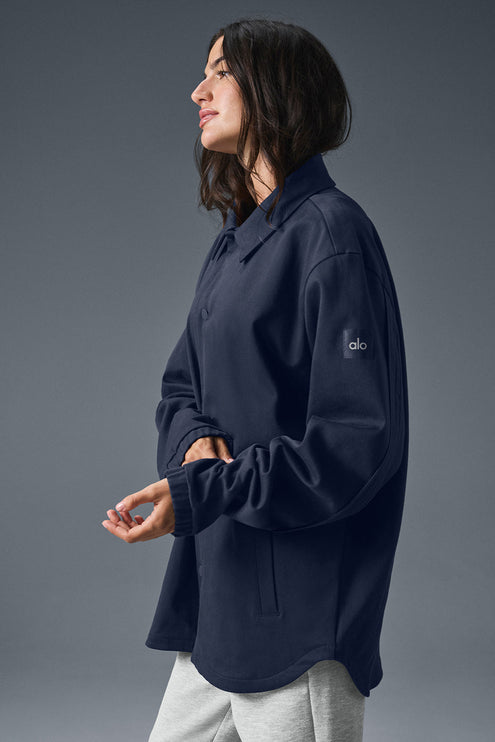 alo Women's Edition Sueded Jacket - Navy