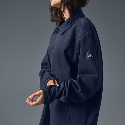 alo Women's Edition Sueded Jacket - Navy