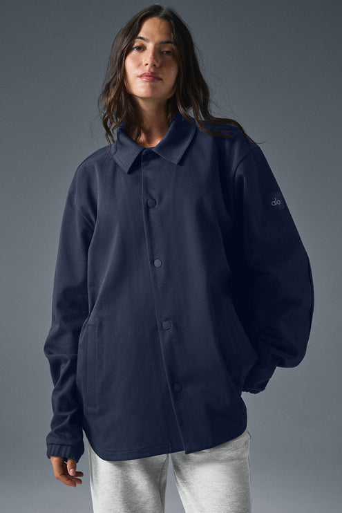 alo Women's Edition Sueded Jacket - Navy