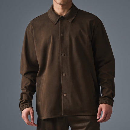 alo Men's Edition Sueded Jacket - Espresso