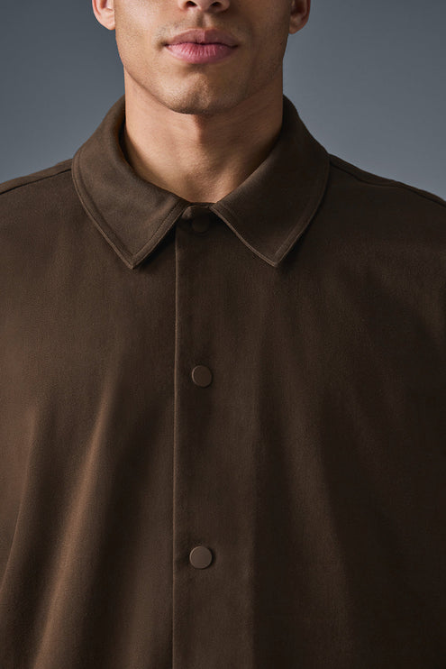 alo Men's Edition Sueded Jacket - Espresso