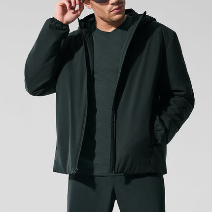 alo Men's Elemental Full-Zip Jacket - Charcoal Green