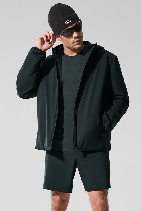 alo Men's Elemental Full-Zip Jacket - Charcoal Green