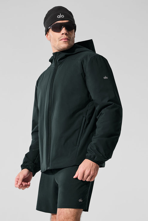alo Men's Elemental Full-Zip Jacket - Charcoal Green