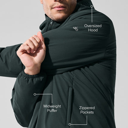 alo Men's Elemental Full-Zip Jacket - Charcoal Green