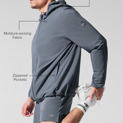 alo Men's Performance On-The-Go Jacket - Steel Grey