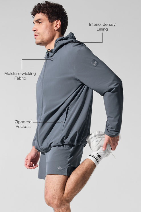 alo Men's Performance On-The-Go Jacket - Steel Grey