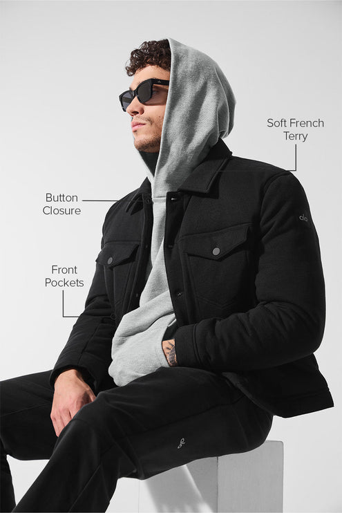 alo Men's Ease Trucker Jacket - Black