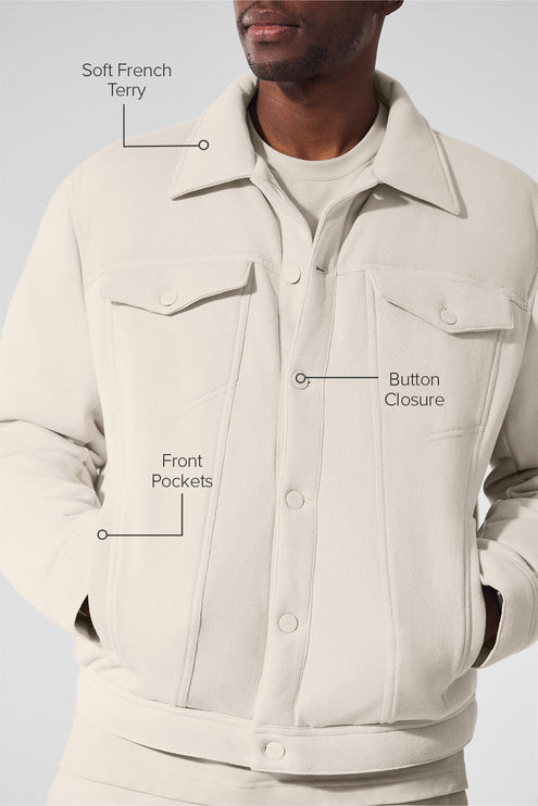 alo Men's Ease Trucker Jacket - Bone