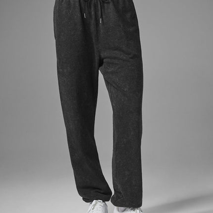 alo Women's Chill Vintage Wash Sweatpant - Black Wash