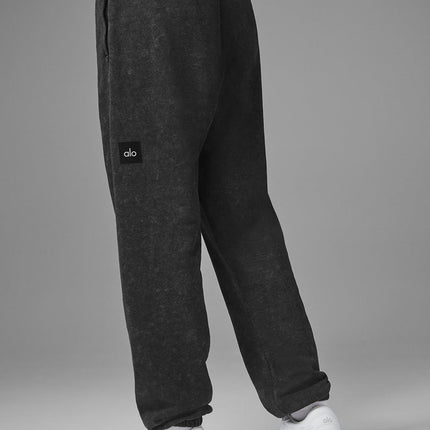 alo Women's Chill Vintage Wash Sweatpant - Black Wash