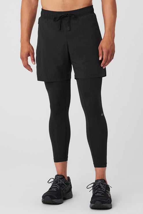 alo Men's Stability 2-In-1 Pant - Black/Black