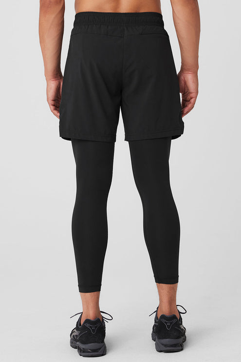 alo Men's Stability 2-In-1 Pant - Black/Black