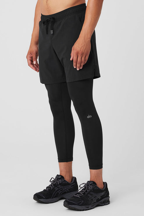 alo Men's Stability 2-In-1 Pant - Black/Black