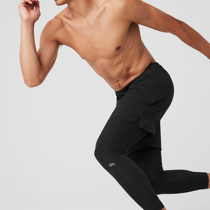 alo Men's Stability 2-In-1 Pant - Black/Black