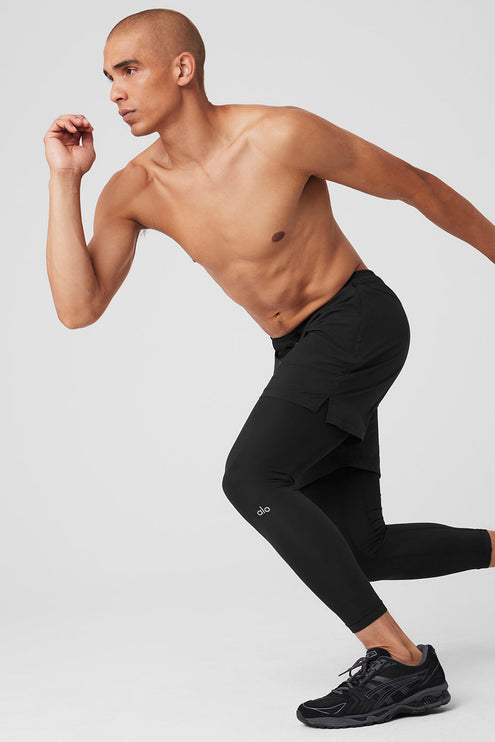 alo Men's Stability 2-In-1 Pant - Black/Black